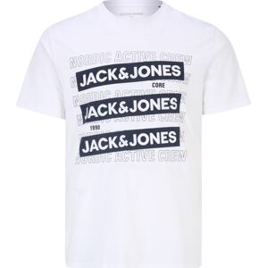 Tričko 'SPIRIT' Jack & Jones Plus námořnická modř / bílá