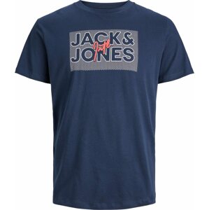 Tričko 'MARIUS' jack & jones námořnická modř / oranžová / bílá