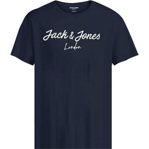 Tričko 'SETTLE' jack & jones námořnická modř / bílá