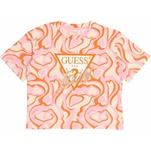 Tričko Guess růžově zlatá / oranžová / růžová / bílá