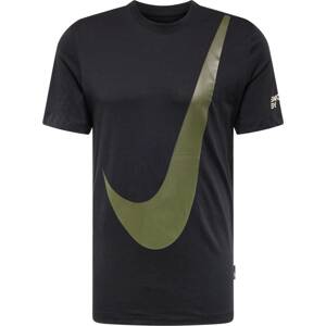 Tričko Nike Sportswear olivová / černá / bílá