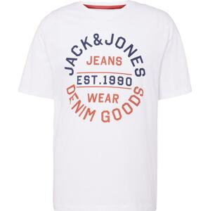 Tričko 'MIKK' jack & jones námořnická modř / oranžová / bílá