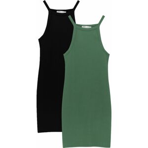 Šaty Pull&Bear zelená / černá