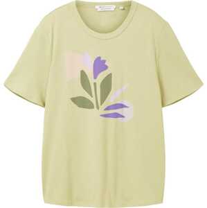 Tričko Tom Tailor Denim olivová / světle zelená / fialová / růžová