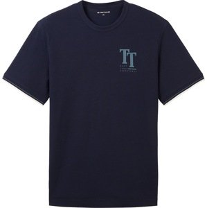 Tričko Tom Tailor námořnická modř / azurová modrá