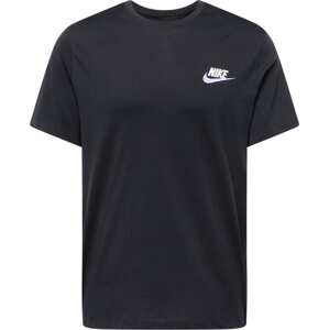 Tričko 'CLUB+' Nike Sportswear černá / bílá