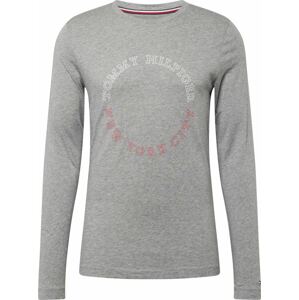 Tričko Tommy Hilfiger šedý melír / červená / bílá