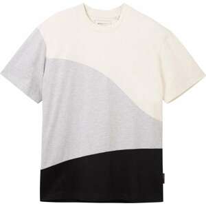 Tričko Tom Tailor Denim šedý melír / černá / bílá