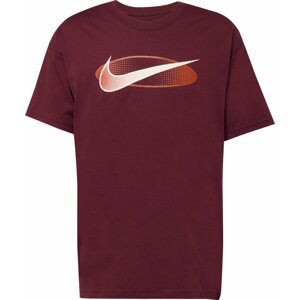 Tričko Nike Sportswear béžová / červená / vínově červená