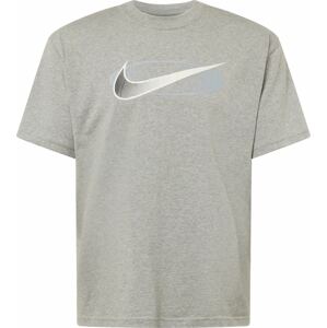 Tričko Nike Sportswear tmavě šedá / šedý melír / bílá