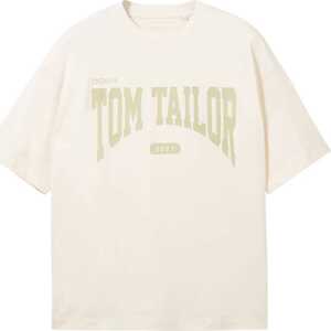 Tričko Tom Tailor Denim pastelově zelená / bílá