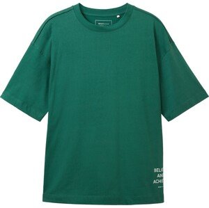Tričko Tom Tailor Denim zelená / bílá