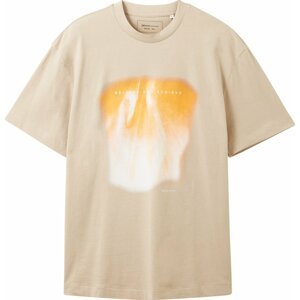 Tričko Tom Tailor Denim režná / oranžová / bílá