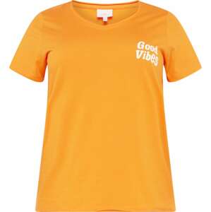 Tričko 'QUOTE' ONLY Carmakoma oranžová / bílá