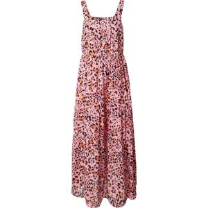 Letní šaty Marks & Spencer mandarinkoná / světle růžová / černá