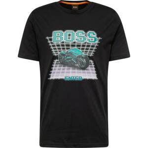 Tričko 'Enter' Boss Orange zelená / černá / bílá