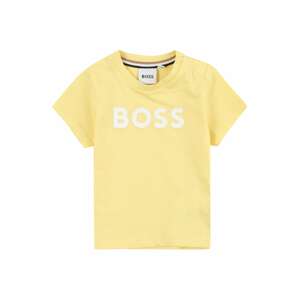 BOSS Kidswear Tričko světle žlutá / bílá