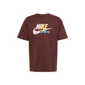 Nike Sportswear Tričko světlemodrá / hnědá / žlutá / růžová