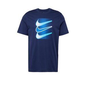 Nike Sportswear Tričko 'Swoosh' námořnická modř / světlemodrá / bílá