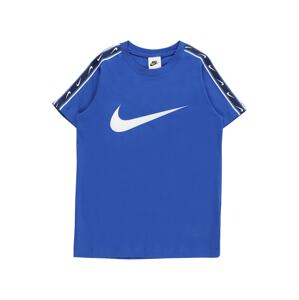 Nike Sportswear Tričko 'REPEAT' královská modrá / černá / bílá