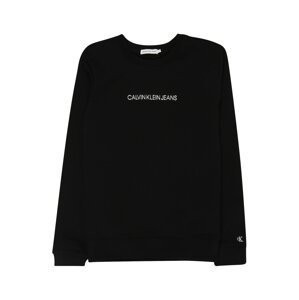 Calvin Klein Jeans Mikina 'EMBROIDERED'  černá / bílá