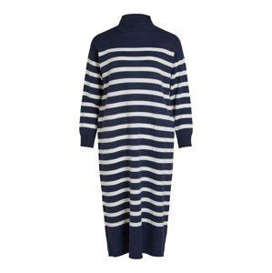 VILA Úpletové šaty 'Stripi' námořnická modř / bílá