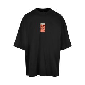MT Upscale Tričko 'Puffer Peace' khaki / oranžová / černá