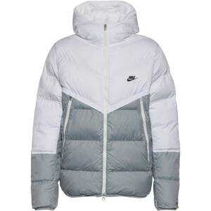Nike Sportswear Zimní bunda  šedá / bílá