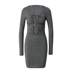 NEON & NYLON Šaty 'ADDIE' černá / stříbrná
