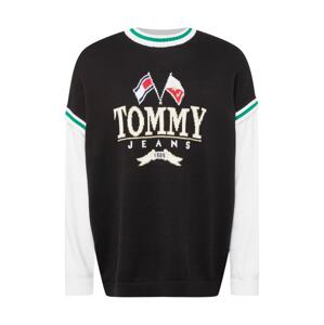 Tommy Jeans Svetr světle zelená / červená / černá / bílá