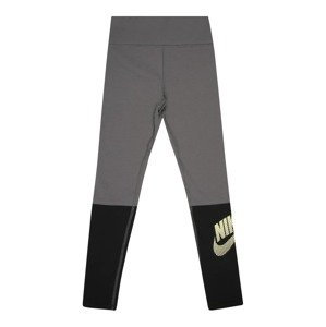 Nike Sportswear Legíny světle žlutá / tmavě šedá / černá