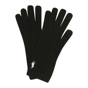 Polo Ralph Lauren Prstové rukavice  černá / bílá