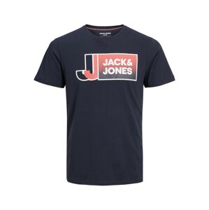 JACK & JONES Tričko 'Logan' tmavě modrá / červená / bílá
