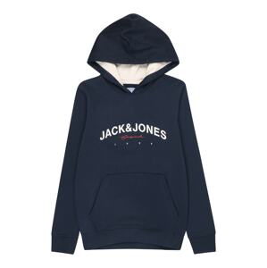 Jack & Jones Junior Mikina 'Friday' tmavě modrá / karmínově červené / bílá