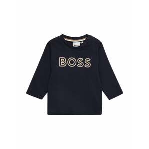 BOSS Kidswear Tričko  námořnická modř / hnědá / bílá