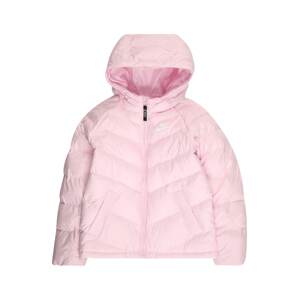 Nike Sportswear Zimní bunda pastelově růžová / bílá