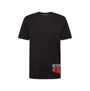 Calvin Klein Jeans Tričko šedá / červená / černá / bílá