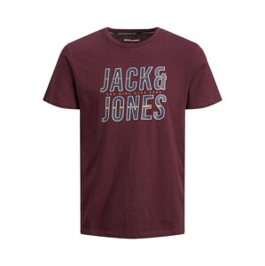 Jack & Jones Plus Tričko 'Xilo'  antracitová / oranžová / vínově červená / bílá