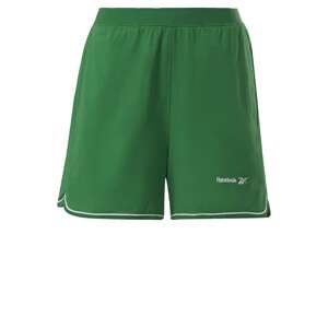 Reebok Sport Sportovní kalhoty trávově zelená / bílá