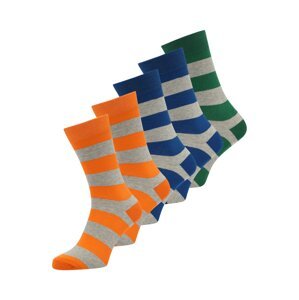 BURTON MENSWEAR LONDON Ponožky  enciánová modrá / šedá / zelená / oranžová