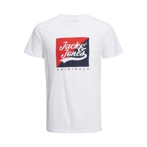 JACK & JONES Tričko 'Beckss' červená / černá / bílá