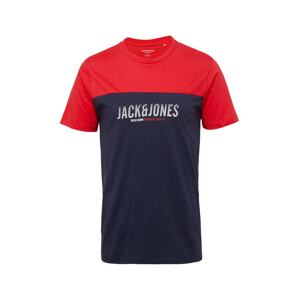JACK & JONES Tričko 'DAN' noční modrá / červená / bílá