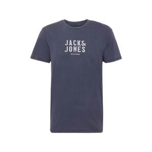 JACK & JONES Tričko 'STENCIL'  chladná modrá / bílá