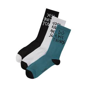 Pull&Bear Ponožky  nefritová / černá / bílá