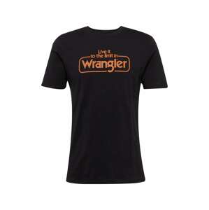 WRANGLER Tričko oranžová / černá