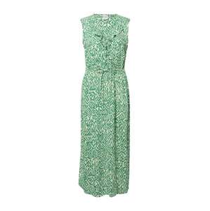 ICHI Košilové šaty 'MARRAKECH' krémová / zelená