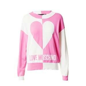 Love Moschino Svetr pink / bílá