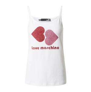 Love Moschino Top  starorůžová / tmavě červená / bílá