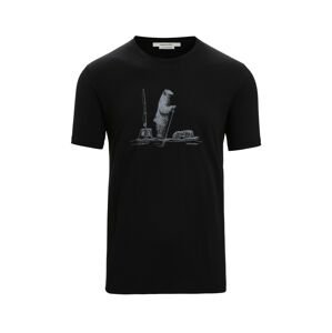 ICEBREAKER Funkční tričko 'Tee Polar Paddle' světle šedá / černá