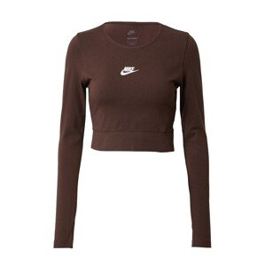Nike Sportswear Tričko 'Emea' hnědá / bílá